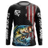 Maxcorners American flag Largemouth bass fishing Custom patriot performance Fishing Shirts, Bass fishing jerseys  LM2408
