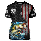 Maxcorners American flag Largemouth bass fishing Custom patriot performance Fishing Shirts, Bass fishing jerseys MT2108