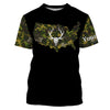 Maxcorners Deer hunting Camo Customize Name 3D All Over Printed Shirts Personalized Hunting gift For Adult And Kid LM2608
