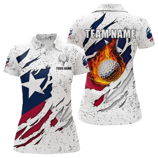Maxcorners Personalized Texas Flag Grunge Pattern Mens Golf Polo Shirts Custom Patriotic Texas Golf Team Jerseys