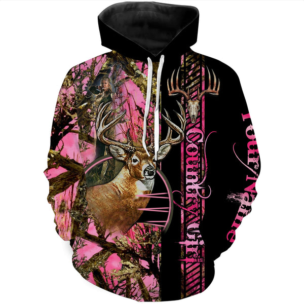 Maxcorners Country Girl Deer Hunting Customize Name 3D Shirts