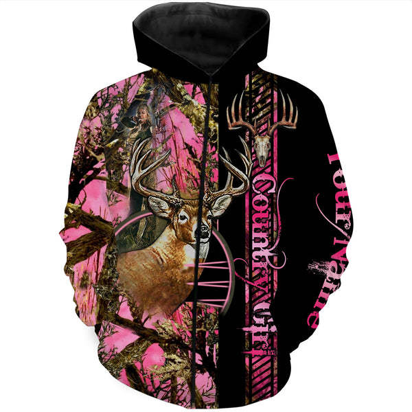 Maxcorners Country Girl Deer Hunting Customize Name 3D Shirts