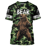 Maxcorners Bear hunter big game hunting green camouflage Customize Name 3D All Over Printed Shirts LM2608