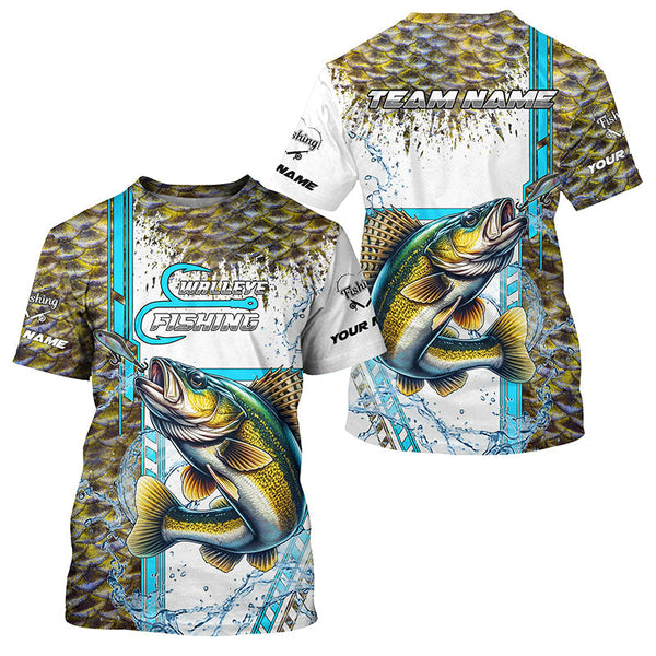Maxcorners Walleye fishing scales custom Walleye fishing team jerseys, Walleye fishing apparel MT2108