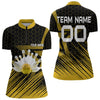 Maxcorners Black And Gold Custom Bowling Polo, Quarter Zip Shirts For Men, Bowling Team League Jersey