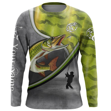 Maxcorners Musky Muskellunge Fishing Customize Name 3D Shirts