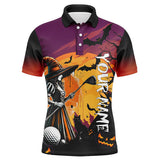 Maxcorners Halloween Witch play golf Men golf polo shirts custom golf attire for men, Halloween golfer gifts