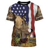 Maxcorners Custom Name Deer Hunting Camo American Flag Patriotic 3D All Over Printed Clothes