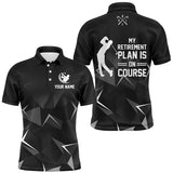 Maxcorners Black Camo Men golf polo shirts custom golf outfit for men My retirement plan is on course