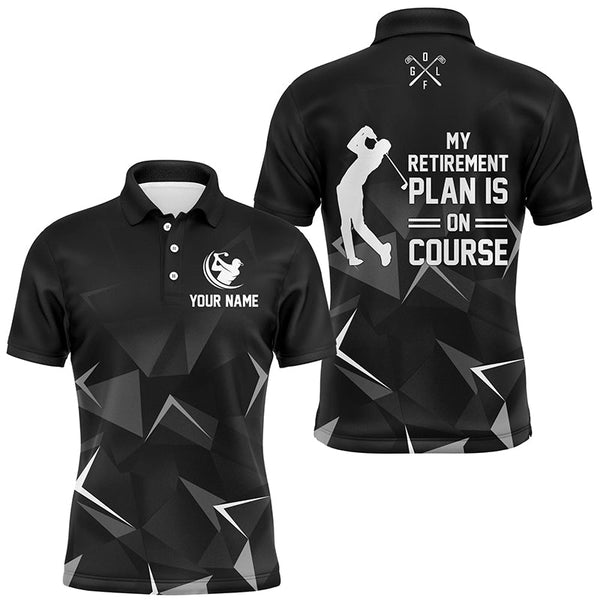 Maxcorners Golf Black Camo Customized Name, Team Name 3D Polo Shirt Unisex