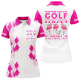 Maxcorners Womens Golf Polo Shirt We're More Than Just Golf Friends Flamingo Custom Name Funny Golf Shirt