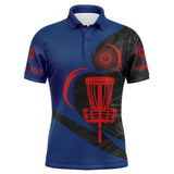 Maxcorners Disc golf basket Men polo shirts custom name disc golf polo shirts for men, disc golfing gifts | Blue MT0510