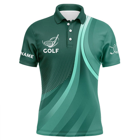 Maxcorner Customized Name Green Golf 3D Polo Shirt