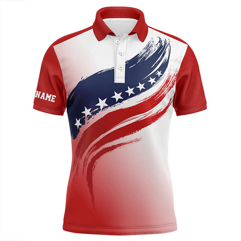 MaxCorners Golf American Flag Customized Name 3D Polo Shirt Unisex