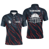 Maxcorners Blue And Red Bowling Camo Customized Name And Team Name 3D Shirt