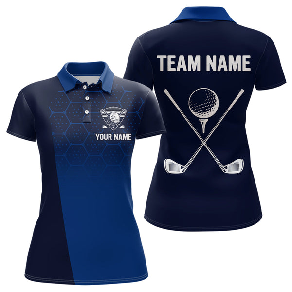 Maxcorners Blue Pattern Mens Golf polo shirts custom Team name golf outfit for men, unique golf gifts