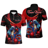 Maxcorners Black And Red Dragon Christmas Bowling Jersey Customized Name, Team Name 3D Shirt