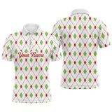 Maxcorners Golf Christmas Argyle Pattern Customized Name 3D Shirt