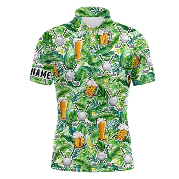 MaxCorners Golfs And Beer  Customized Name 3D Polo Shirt For Men