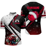 Maxcorners Red Christmas Bowling Jersey Customized Name, Team Name 3D Shirt Unisex