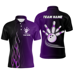 Maxcorners Bowling Flame Basic Bowling Team Multicolor Option Customized Name 3D Shirt