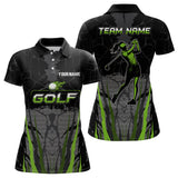 Maxcorners Black Camo Mens golf polo shirts custom golf attire for mens, golfing gifts | GreenMT0306