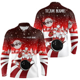 Maxcorners Christmas Santa Bowling ball pins Customized Name And Team Name 3D Shirt