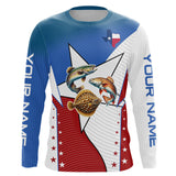 Maxcorners Redfish, Trout, Flounder Texas slam flag Custom Long Sleeve Fishing Shirts, Patriotic fishing Jerseys MT2108