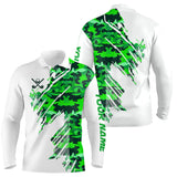 Maxcorners Personalized Mens golf polo shirts custom white and green camo mens golf apparel, golfing gifts LM2707