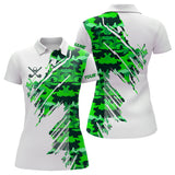 Maxcorners Personalized Mens golf polo shirts custom white and green camo mens golf apparel, golfing gifts LM2707