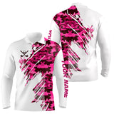 Maxcorners Personalized Mens golf polo shirts custom white and pink camo mens golf apparel, golfing gifts LM2707