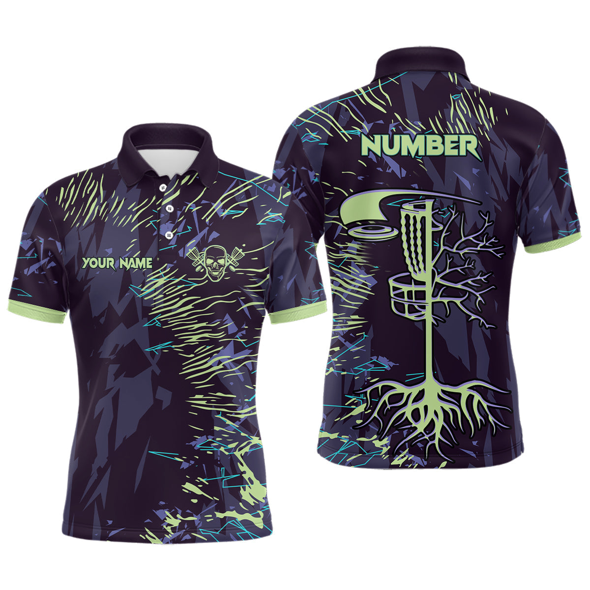 MaxCorners Golfs Disc Customized Name 3D Polo Shirt For Men