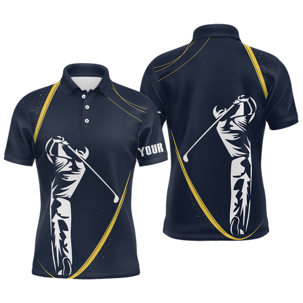 Maxxcorners Personalized Golf polo shirts for men Custom mens golf outfits, unique golf gifts | Navy MT0307