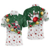 Maxcorners Christmas Santa Playing Bowling Polo Shirts Custom Christmas Team Bowling Jerseys