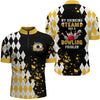 Maxcorners Personalized Yellow Beer Retro Bowling Polo Shirts Custom My Drinking Team Has A Bowling Problem For Men And Women