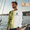 Maxcorners Personalized Green Scales Performance Bass Long Sleeve Fishing Shirts, Bass fishing tournament jersey LM0201