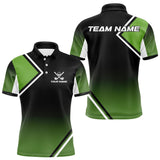 Maxcorners Green and Black Mens Golf Polo Shirts Custom golf clothes for men, gifts for the golfer  MT1007