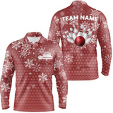 Maxcorners Christmas Snowflake Bowling Ball Pins Customized Name And Team Name 3D Shirt