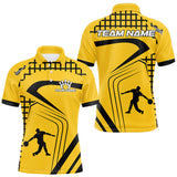 Maxcorners Custom Black and Yellow Bowling Shirts For Men, Personalized Team Bowling Jersey Bowler Outfit MT2808