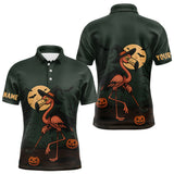 Maxcorners Halloween flamingo Mens golf polo shirt custom Halloween golf tops for men, unique golf gifts LM0803