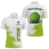 Maxcorners Green and White golf camo Men golf polo shirts custom golf wear for mens, best golf gifts LM3006