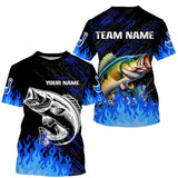 Maxcorners Blue fire Largemouth Bass fishing Custom performance long sleeve fishing tournament shirts for team MT2108