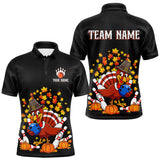 Maxcorners Funny Turkey Bowling Shirts For Men, Autumn Leaf Thanksgiving Bowling Tournament Shirts MT2009