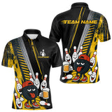 Maxcorners Custom Black and Yellow Funny Bowling And Beer Team Bowling Shirts For Men, bowling outfits for men MT2510