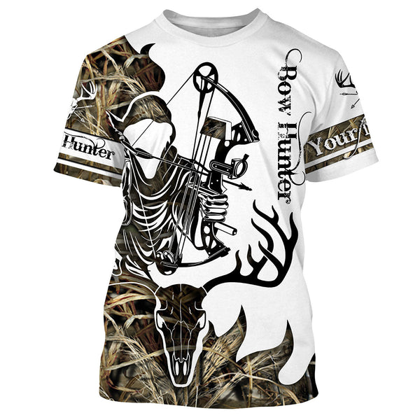 Maxcorners Bow Hunting Deer Skull Customize Name 3D Shirts