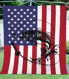 Maxcorners Fishing Rod Fishing American Flag 3D Quilt - Blanket