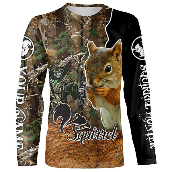 Maxcorners Squirrel Hunting Camouflage Custom Name Shirt 3D All Over Printed Clothes