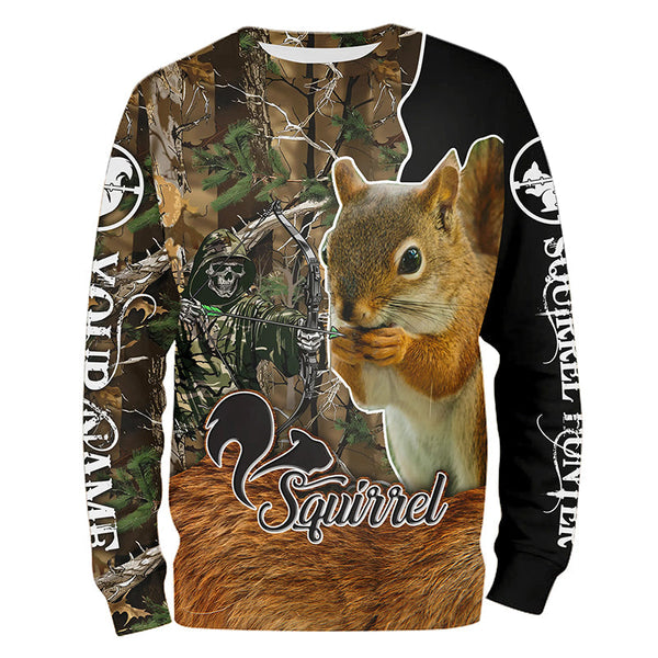 Maxcorners Squirrel Hunting Camouflage Custom Name Shirt 3D All Over Printed Clothes