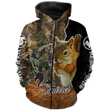 Maxcorners Squirrel Hunting Camouflage Custom Name Shirt 3D All Over Printed Clothes