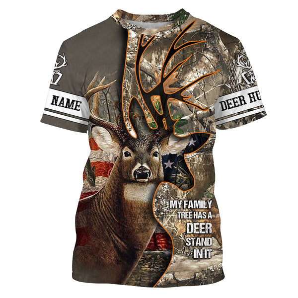 Maxcorners Custom Name Deer Tattoo American Flag Camo 3D All Over Printed Clothes